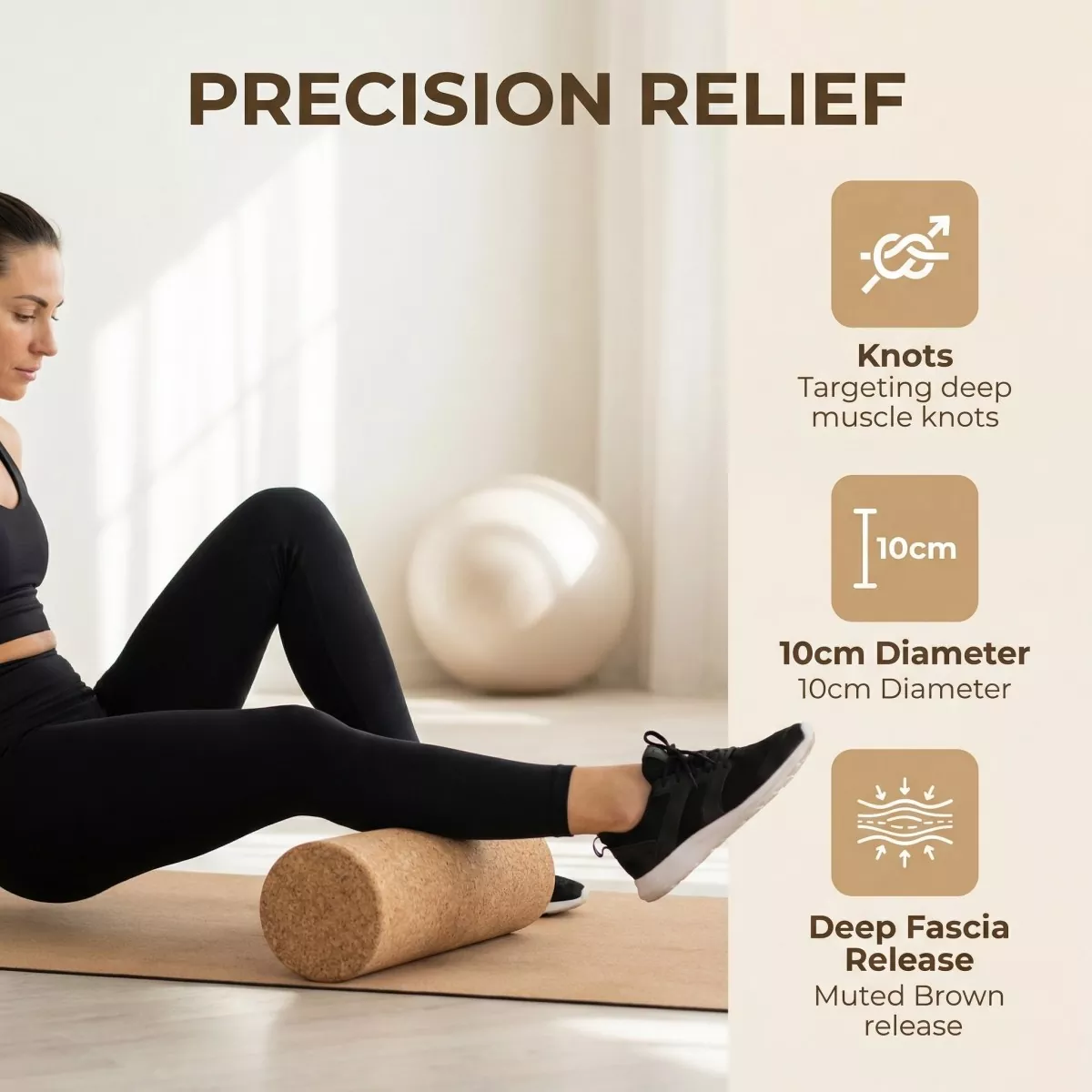 10cm Cork Yoga Roller
